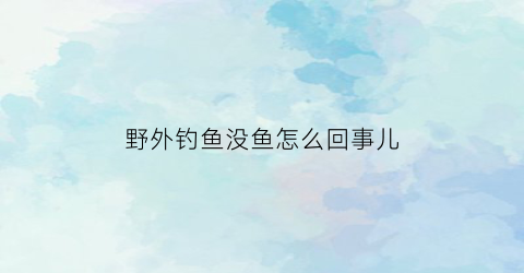 “野外钓鱼没鱼怎么回事儿(野外钓鱼)