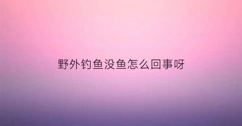 “野外钓鱼没鱼怎么回事呀(野外钓鱼没鱼怎么回事呀)