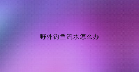 野外钓鱼流水怎么办(去野外钓鱼)