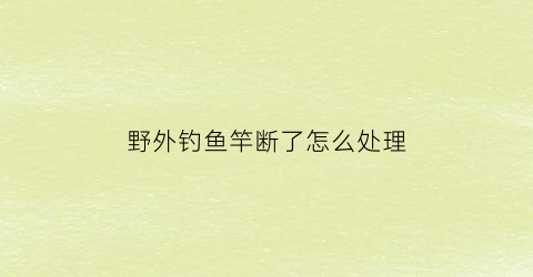 野外钓鱼竿断了怎么处理(钓鱼鱼竿断了怎么回事)