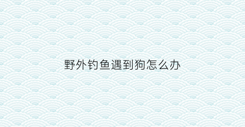 “野外钓鱼遇到狗怎么办(在野外遇到狗怎么办)