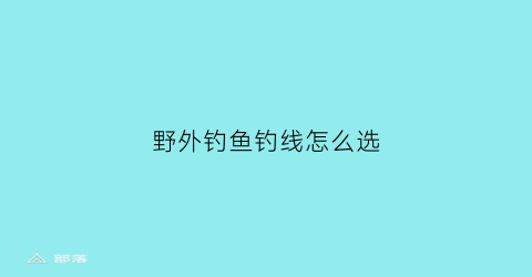 野外钓鱼钓线怎么选(野外钓鱼用什么鱼钩好)