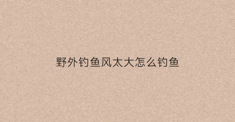 野外钓鱼风太大怎么钓鱼(钓鱼风大好钓吗)