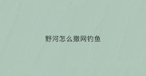 野河怎么撒网钓鱼(河里撒网捕鱼技巧)