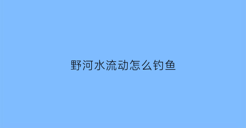 野河水流动怎么钓鱼(野河流水怎么打窝)