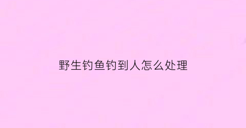 野生钓鱼钓到人怎么处理