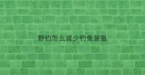 野钓怎么减少钓鱼装备(怎样简单齐全地准备野钓装备)