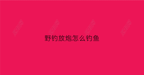 野钓放炮怎么钓鱼(野钓放炮怎么钓鱼好)
