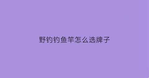 野钓钓鱼竿怎么选牌子(野钓鱼竿啥牌子好)