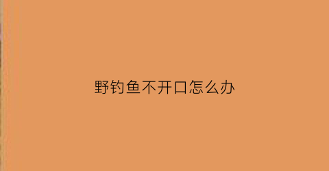 野钓鱼不开口怎么办