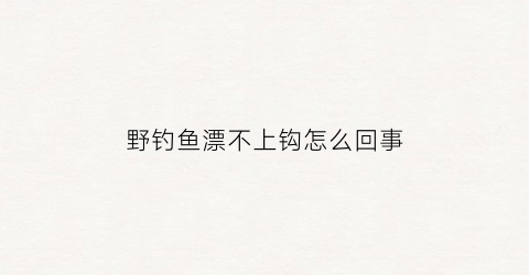 野钓鱼漂不上钩怎么回事(野钓鱼漂不上钩怎么回事呀)