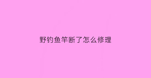 “野钓鱼竿断了怎么修理(野钓鱼竿断了怎么修理图解)