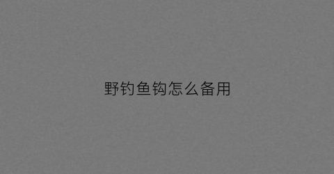 野钓鱼钩怎么备用(钓鱼如何用鱼钩)