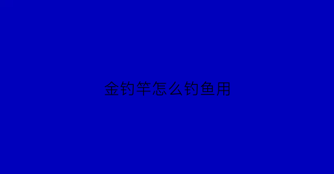 金钓竿怎么钓鱼用(金钓竿怎么钓鱼用的)