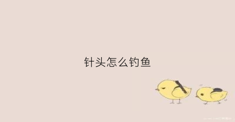 针头怎么钓鱼(针头怎么钓鱼视频教程)
