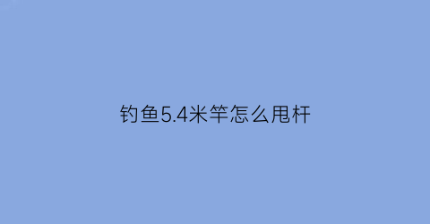 钓鱼54米竿怎么甩杆(54米鱼竿如何抛竿)