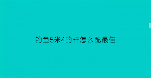 “钓鱼5米4的杆怎么配最佳(钓鱼5米4的杆怎么配最佳)