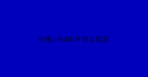 “钓鱼5米4的杆怎么配比(54米杆子正常钓多远)