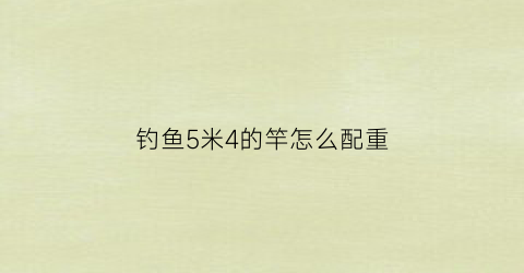 钓鱼5米4的竿怎么配重(54米钓竿)
