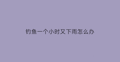 “钓鱼一个小时又下雨怎么办(钓鱼半个小时没有动静什么情况)