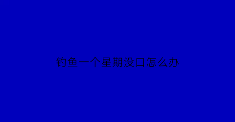 钓鱼一个星期没口怎么办(连续几天钓鱼都没有口)