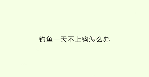 钓鱼一天不上钩怎么办(钓鱼一整天没有口怎么回事)