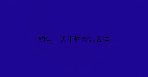 钓鱼一天不钓会怎么样(野钓一天没口)