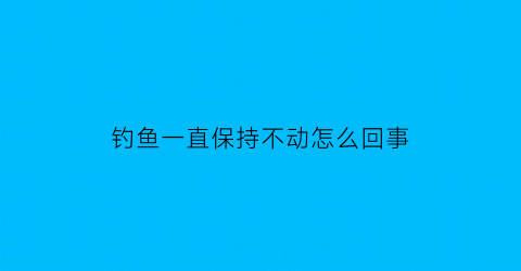 “钓鱼一直保持不动怎么回事(钓鱼为什么一直没动静)