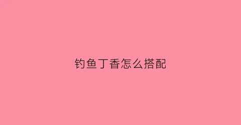 钓鱼丁香怎么搭配(丁香怎么配钓鱼窝料)