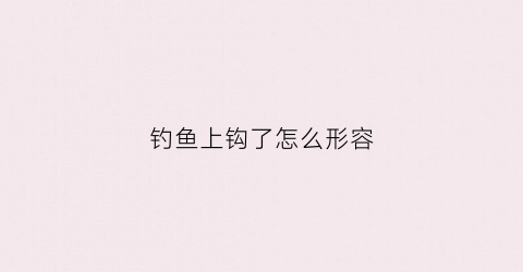 钓鱼上钩了怎么形容(钓鱼上钩了怎么形容成语)