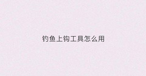 钓鱼上钩工具怎么用(钓鱼鱼钩怎么上)