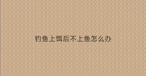 钓鱼上饵后不上鱼怎么办(鱼饵钓不上鱼是什么情况)