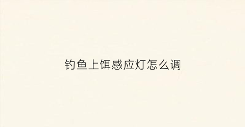 钓鱼上饵感应灯怎么调