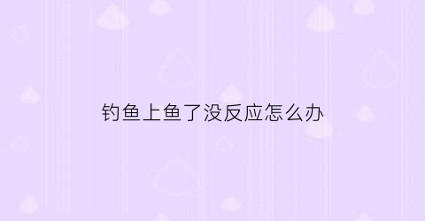 钓鱼上鱼了没反应怎么办(钓到大鱼不出水怎么办)
