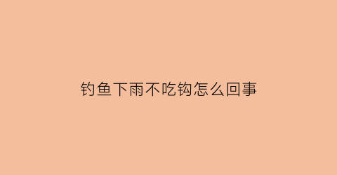 “钓鱼下雨不吃钩怎么回事(下雨后鱼不吃钩)