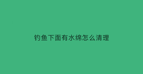 “钓鱼下面有水绵怎么清理(钓水表面的鱼)