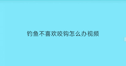 钓鱼不喜欢咬钩怎么办视频(鱼不爱咬钩怎么办)