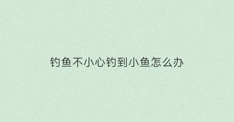 钓鱼不小心钓到小鱼怎么办(钓到的小鱼怎么处理)