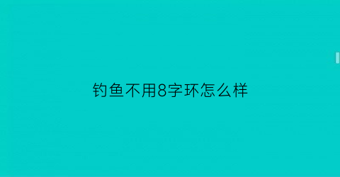 “钓鱼不用8字环怎么样(传统钓用八字环吗)