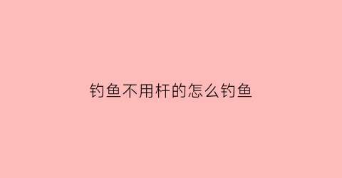 “钓鱼不用杆的怎么钓鱼(不用竿钓鱼有几种钓法)