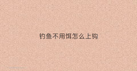 钓鱼不用饵怎么上钩(钓鱼不用饵怎么上钩视频)