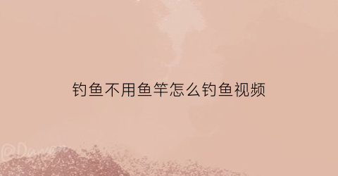 钓鱼不用鱼竿怎么钓鱼视频(钓鱼不用杆是什么钓法)