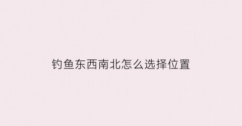钓鱼东西南北怎么选择位置(钓鱼东西南北怎么选择位置图解)