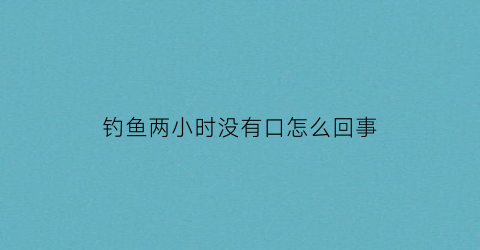 钓鱼两小时没有口怎么回事(钓鱼两个小时没口)