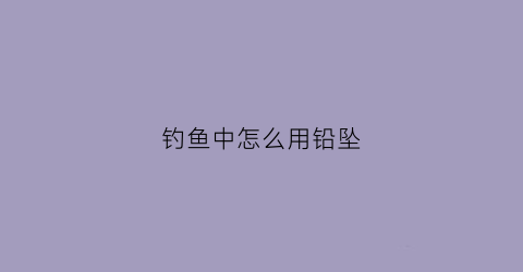 钓鱼中怎么用铅坠