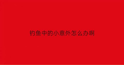 “钓鱼中的小意外怎么办啊(钓鱼意外)