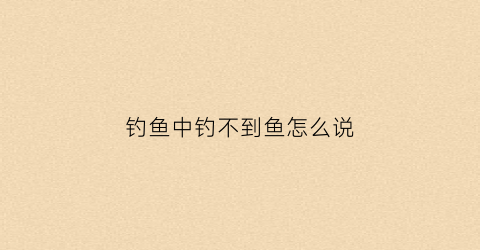 钓鱼中钓不到鱼怎么说(钓不到鱼的幽默说说)