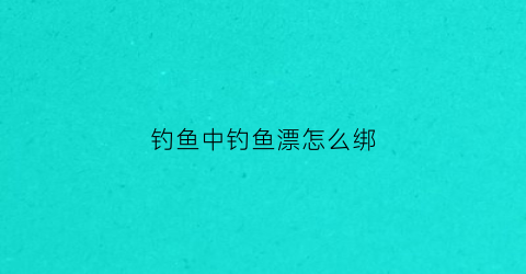 钓鱼中钓鱼漂怎么绑(钓鱼的鱼漂怎么绑)
