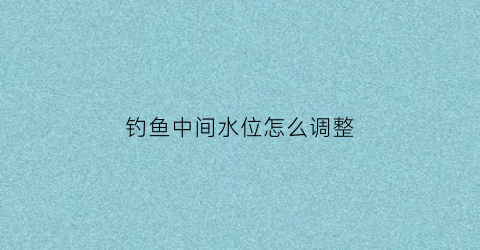 钓鱼中间水位怎么调整(钓水中间怎么调漂)