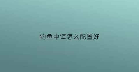 “钓鱼中饵怎么配置好(钓鱼饵料用法)